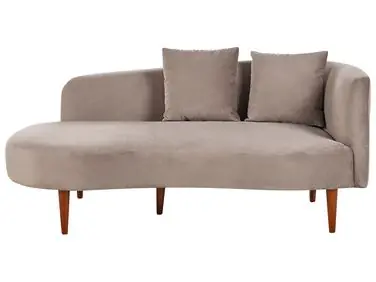 Chaise longue derecho CHAUMONT Terciopelo Gris pardo - Sala de estar