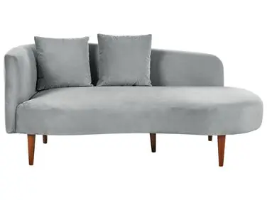 Chaise longue izquierdo CHAUMONT Terciopelo Gris claro - Sala de estar