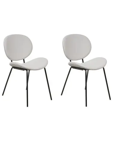 Conjunto de 2 sillas de comedor LUANA Terciopelo Gris claro