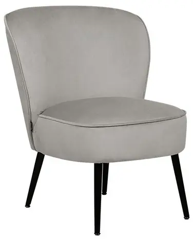 Armchair VOSS Velvet Light Grey - Living Room
