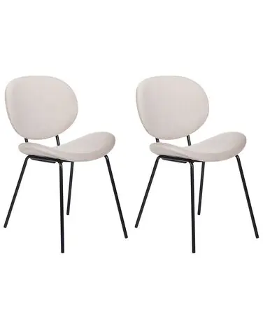 Conjunto de 2 sillas de comedor LUANA Terciopelo Beige claro