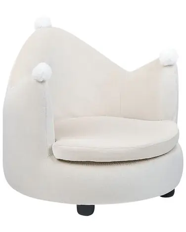 Sillón infantil Corona VEGA Terciopelo Beige claro - Sala de estar