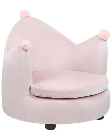 Sillón infantil Corona VEGA Terciopelo Rosa pastel - Sala de estar