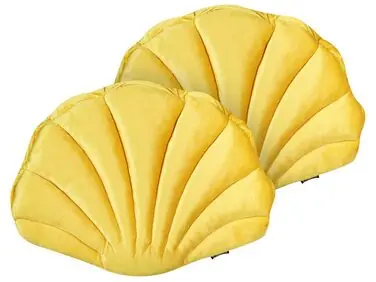 Conjunto de 2 cojines decorativos CONSOLIDA Terciopelo 47 x 35 cm Amarillo Liso - Accesorios decorativos