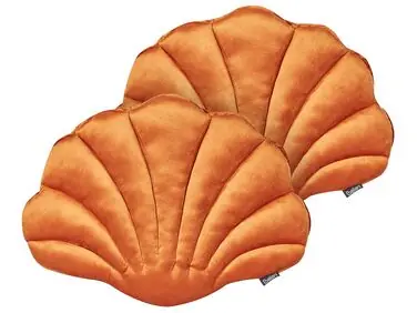 Conjunto de 2 cojines decorativos CONSOLIDA Terciopelo 47 x 35 cm Naranja Liso - Accesorios decorativos