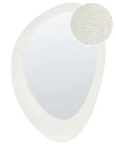 Wall Mirror AUDES 60 cm 90 cm Velvet Off-White