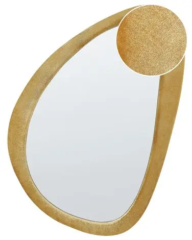 Espejo VENAS 61 cm 91 cm Terciopelo Mostaza - Accesorios decorativos