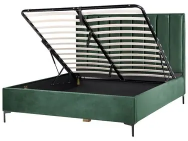 Cama con almacenaje SEZANNE Terciopelo Verde oscuro 180 x 200 cm - Dormitorio
