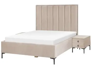 Conjunto de dormitorio SEZANNE Terciopelo Gris pardo 140 x 200 cm