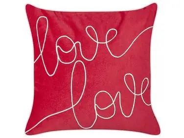 Cojín decorativo SIDERASIS Terciopelo 45 x 45 cm Rojo Texto - Accesorios decorativos
