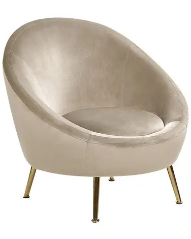 Sillón LANGA Terciopelo Gris pardo - Sala de estar