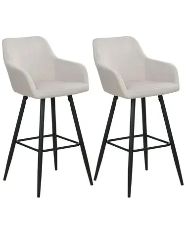 Conjunto de 2 sillas de bar CASMALIA Terciopelo Gris pardo - Comedor