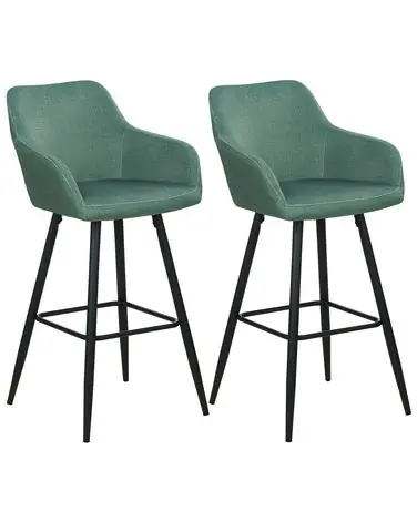 Conjunto de 2 sillas de bar CASMALIA Terciopelo Verde oscuro - Comedor