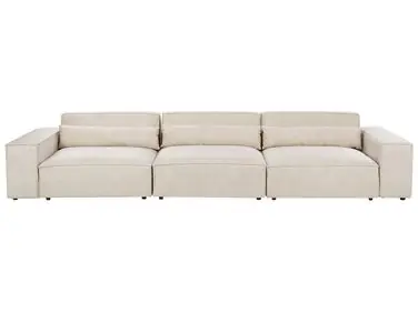 Sofá modular 3 plazas HELLNAR Beige claro Terciopelo - Sala de estar