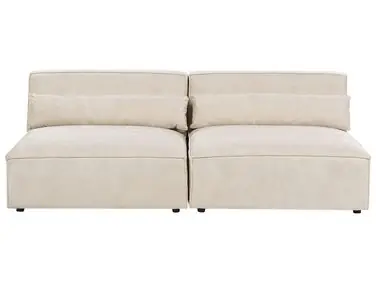 Sofá modular 2 plazas HELLNAR Terciopelo Beige claro - Sala de estar