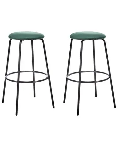 Conjunto de 2 sillas de bar MORTON Terciopelo Verde esmeralda - Comedor