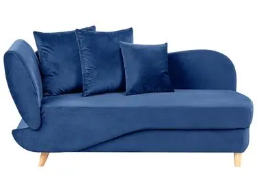 Chaise longue izquierdo MERI Terciopelo Azul marino con almacenaje - Sala de estar