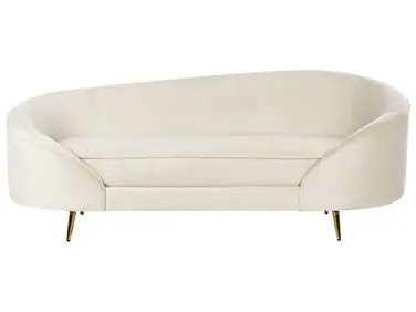 Sofá 2 plazas SAVAR Terciopelo Beige claro - Sala de estar