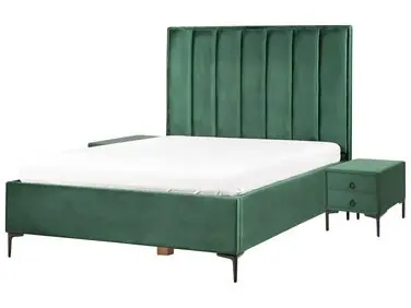 Conjunto de dormitorio SEZANNE Terciopelo Verde oscuro 140 x 200 cm