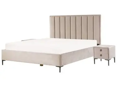 Conjunto de dormitorio SEZANNE Terciopelo Gris pardo 180 x 200 cm