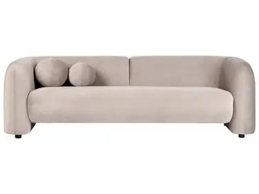 Sofá 3 plazas LEIREN Terciopelo Gris pardo - Sala de estar