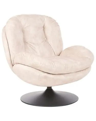 Swivel Armchair NOLVIK Velvet Light Beige - Living Room