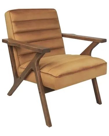 Armchair KISA Velvet Brown - Living Room