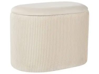 Storage Pouffe RICHLAND Velvet Light Beige - Living Room