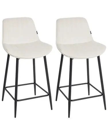 Conjunto de 2 sillas de bar DUBROVNIK Terciopelo Beige claro - Comedor