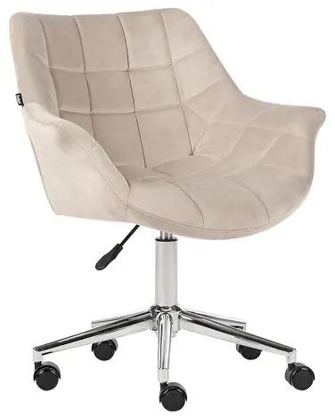 Desk Chair LABELLE Velvet Beige - Home Office