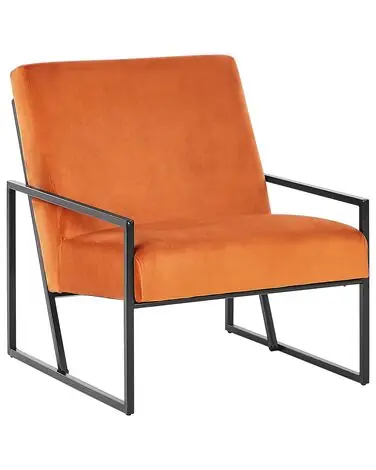 Armchair DELARY Velvet Orange - Living Room