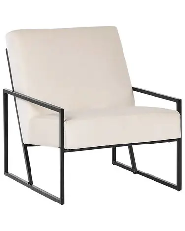Armchair DELARY Velvet Light Beige - Living Room