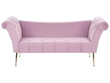 Chaise Longue NANTILLY Velvet Light Violet - Living Room