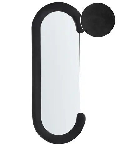 Wall Mirror LOCHES 54 cm 158 cm Velvet Black - Home Accessories