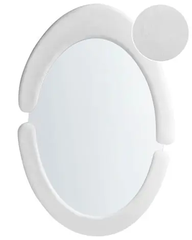 Wall Mirror MASSAY 53 cm 90 cm Velvet White - Home Accessories
