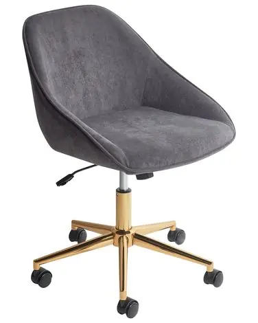 Desk Chair BARDSDALE Velvet Dark Grey - Home Office