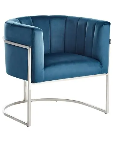 Armchair LARVIK Velvet Blue - Living Room