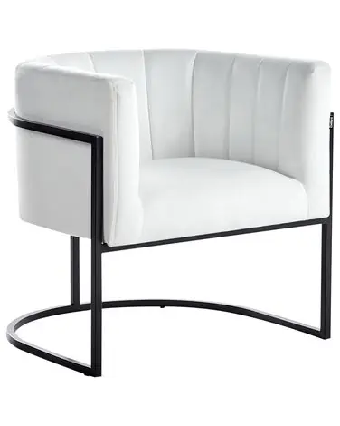 Armchair LARVIK II Velvet White - Living Room