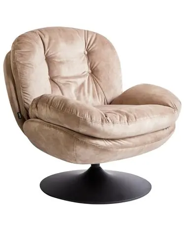 Swivel Armchair NOLVIK Velvet Sand Beige - Living Room