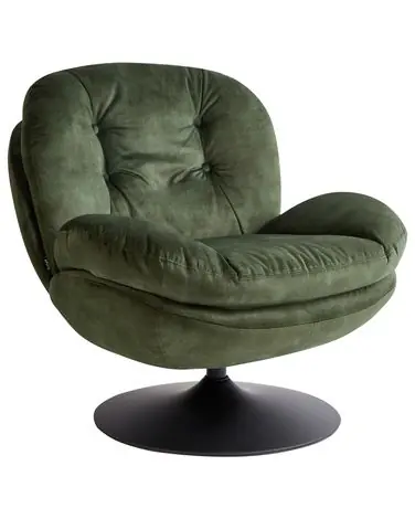 Swivel Armchair NOLVIK Velvet Dark Green - Living Room