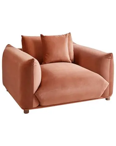 Armchair LUVOS Velvet Golden Brown - Living Room
