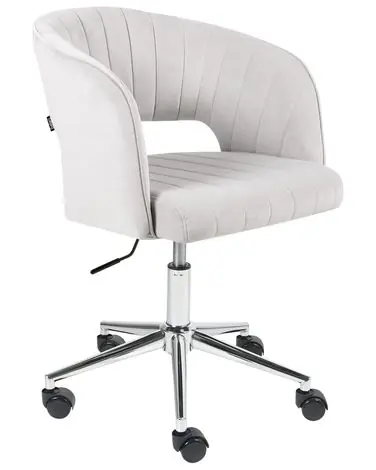 Desk Chair KATONAH Velvet Light Grey - Home Office