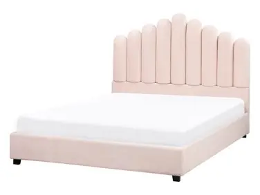 Waterbed Velvet VINCENNES 140 x 200 cm (EU Double) Pastel Pink - Bedroom