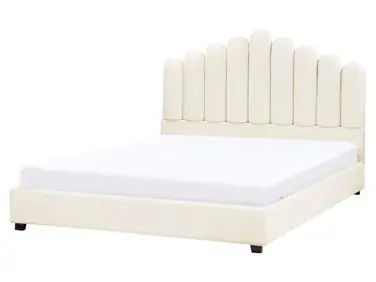 Waterbed Velvet VINCENNES 160 x 200 cm (EU King Size) Off-White