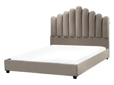 Waterbed Velvet VINCENNES 140 x 200 cm (EU Double) Taupe - Bedroom