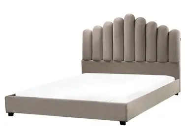Waterbed Velvet VINCENNES 160 x 200 cm (EU King Size) Taupe - Bedroom