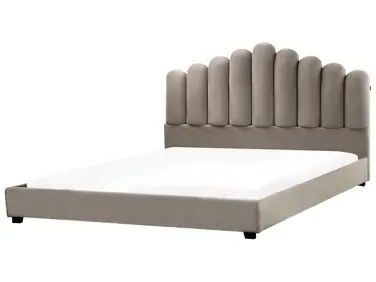 Waterbed Velvet VINCENNES 180 x 200 cm (EU Super King) Taupe - Bedroom