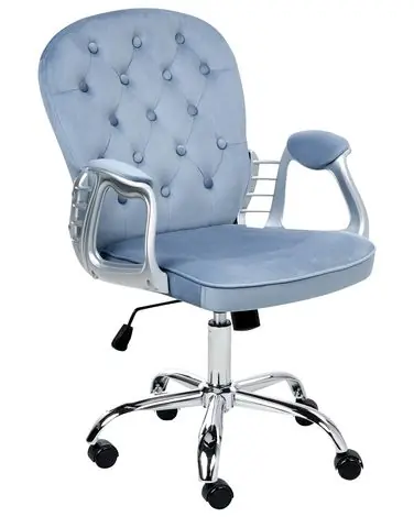 Silla de escritorio PRINCESS Terciopelo Azul claro - Oficina
