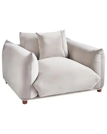Armchair LUVOS Velvet Taupe - Living Room