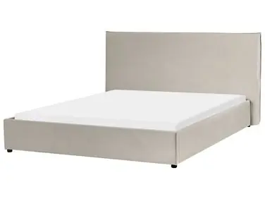 Waterbed Velvet LAVAUR 160 x 200 cm (EU King Size) Taupe - Bedroom